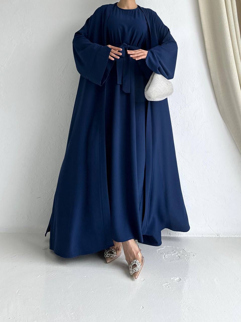 Navy Blue Elegent Abaya with 2 peices