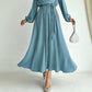 Steel Elegant Dress with Belt