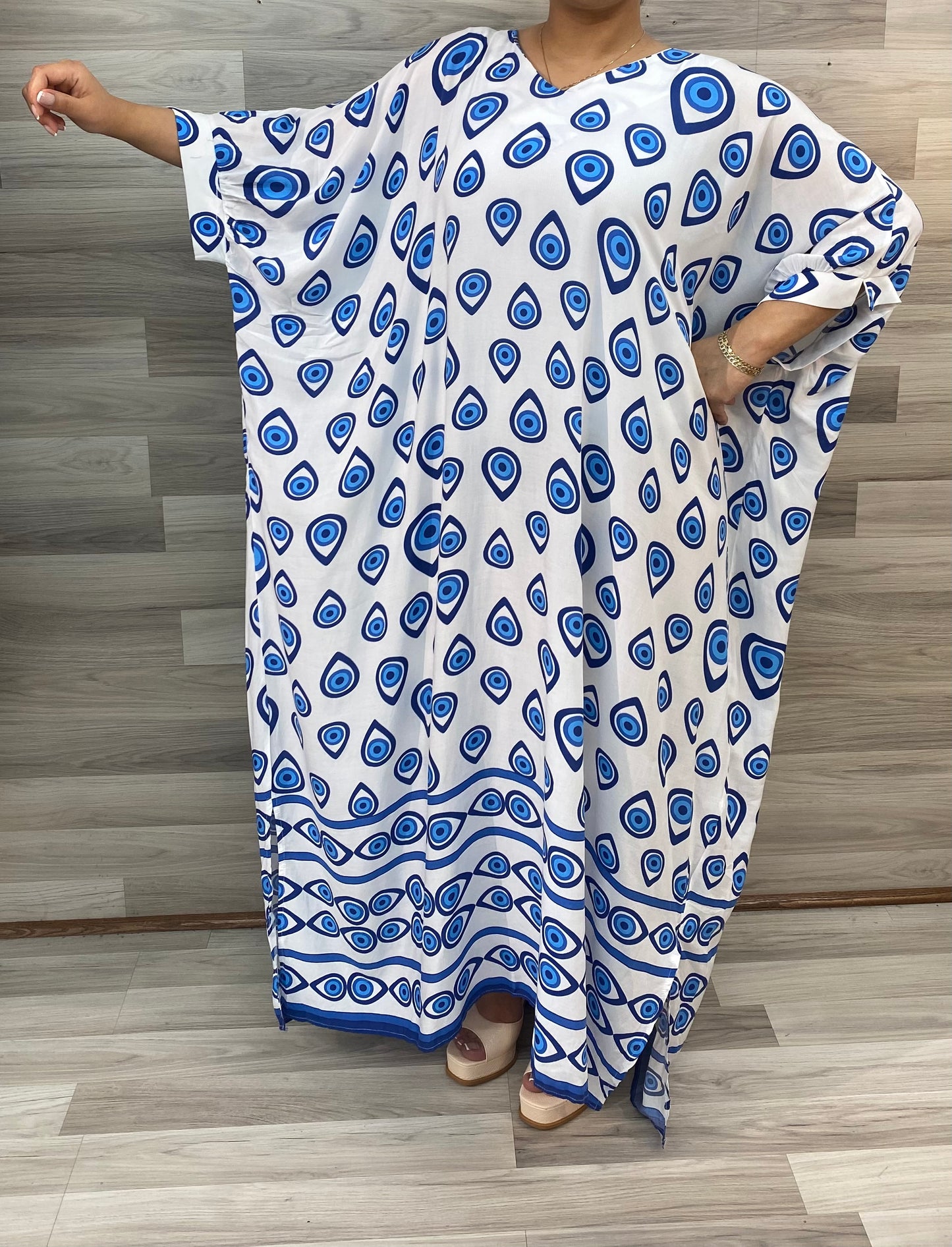 Dress with blue eye Pattern