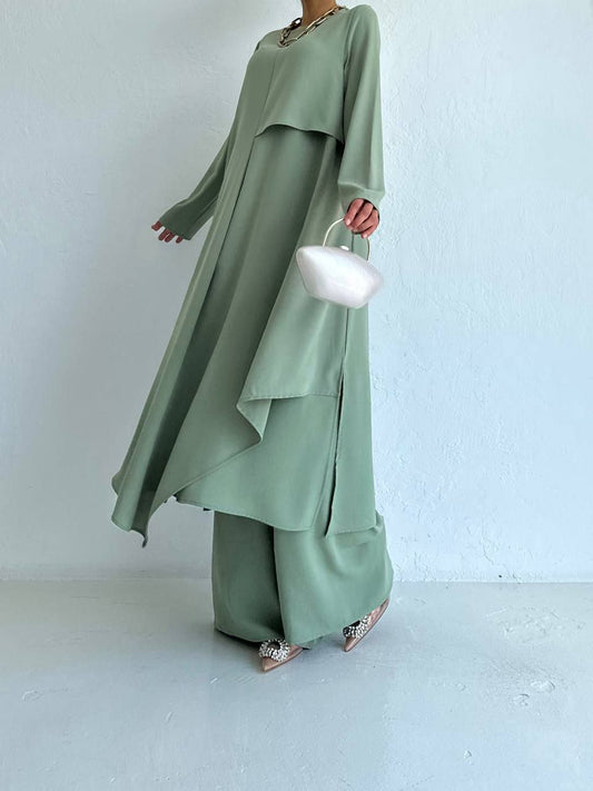 Light Green Long Flora Suit