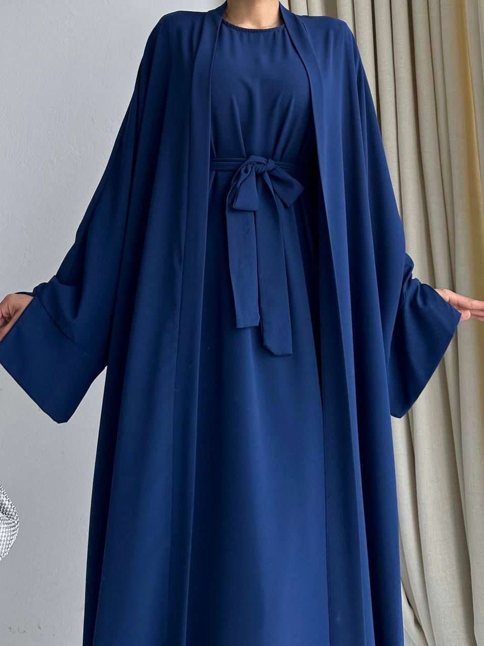 Navy Blue Elegent Abaya with 2 peices