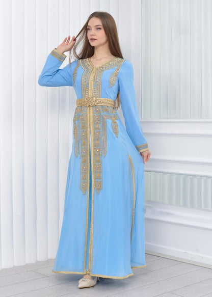 Blue Elegant Moroccan Caftan