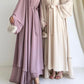 Beige Elegent Abaya with 2 peices