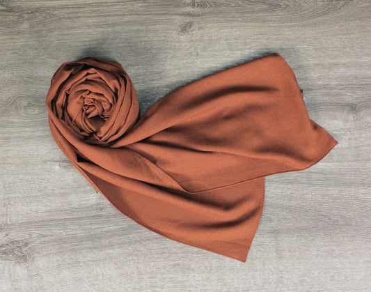 1pc Dark Brown Women Solid Casual Scarf-Style Hijab For Daily Life