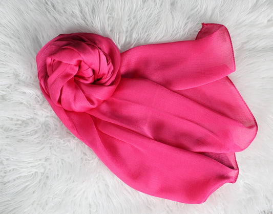 1pc Pink Women Satin Fabric Solid Casual Scarf-Style Hijab For Daily Life