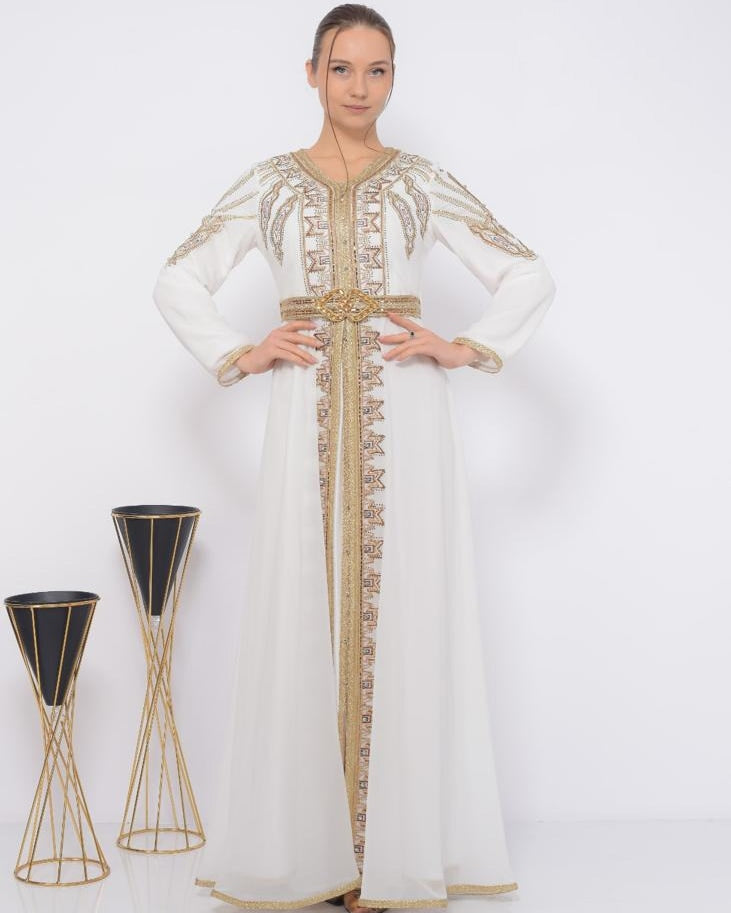 White Elegant Moroccan Caftan
