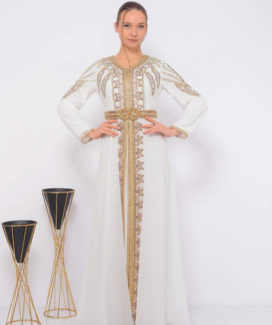 White Elegant Moroccan Caftan