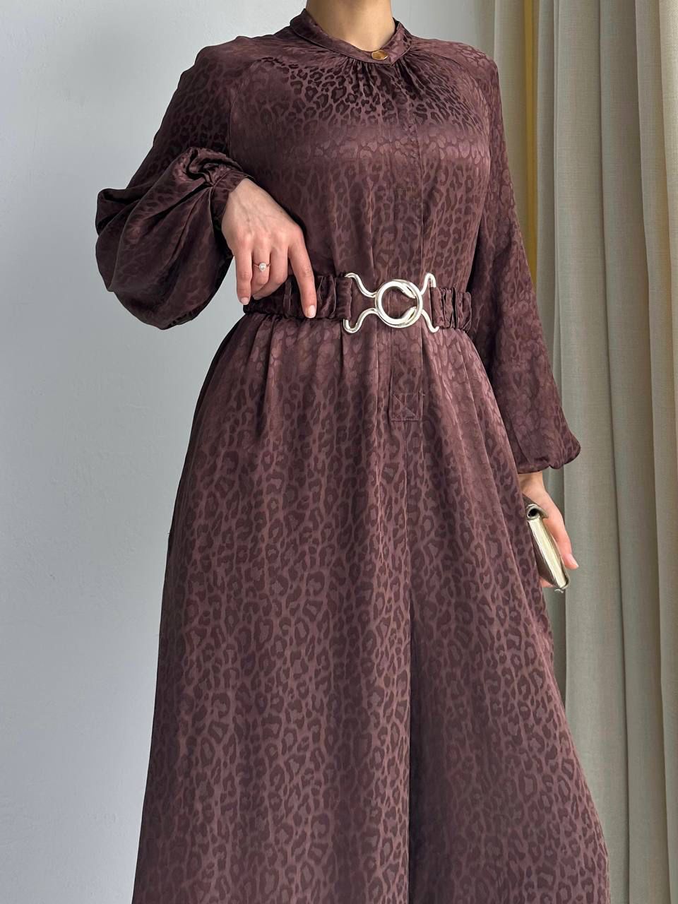 Sali Brown Jumpsuit with Pattern