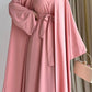 Rose Elegent Abaya with 2 peices