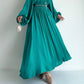 Green Elegant Dress with Belt
