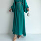 Green Elegant Dress with Belt