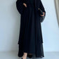 Selina Rose Black Abaya with 2 peices