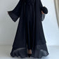 Selina Rose Black Abaya with 2 peices