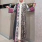 Abaya Beige And Grey with Red hands