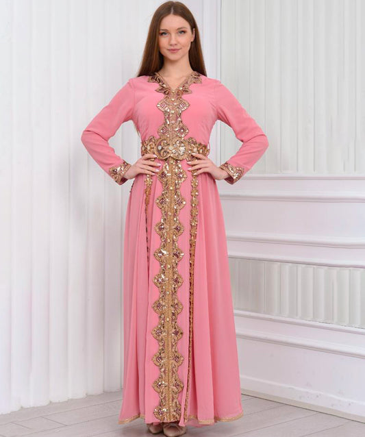 Rose Elegant Moroccan Caftan