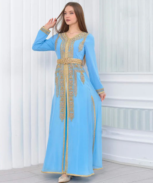 Blue Elegant Moroccan Caftan