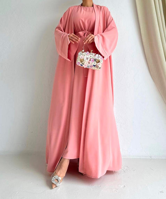 Rose Elegent Abaya with 2 peices