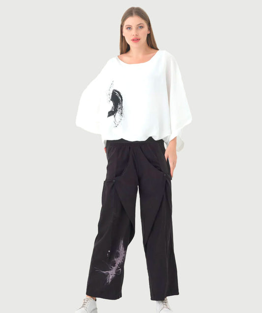 White Shirt and Black Pants