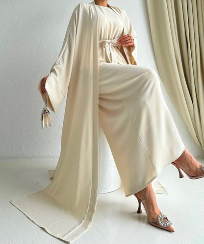 Beige Elegent Abaya with 2 peices