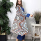 Combine Three Peices Modern Suit in Blue with Pattern