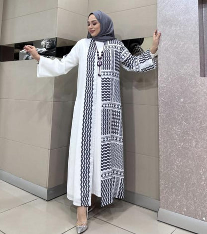 Abaya White And Black