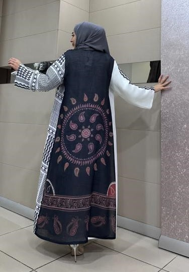 Abaya White And Black